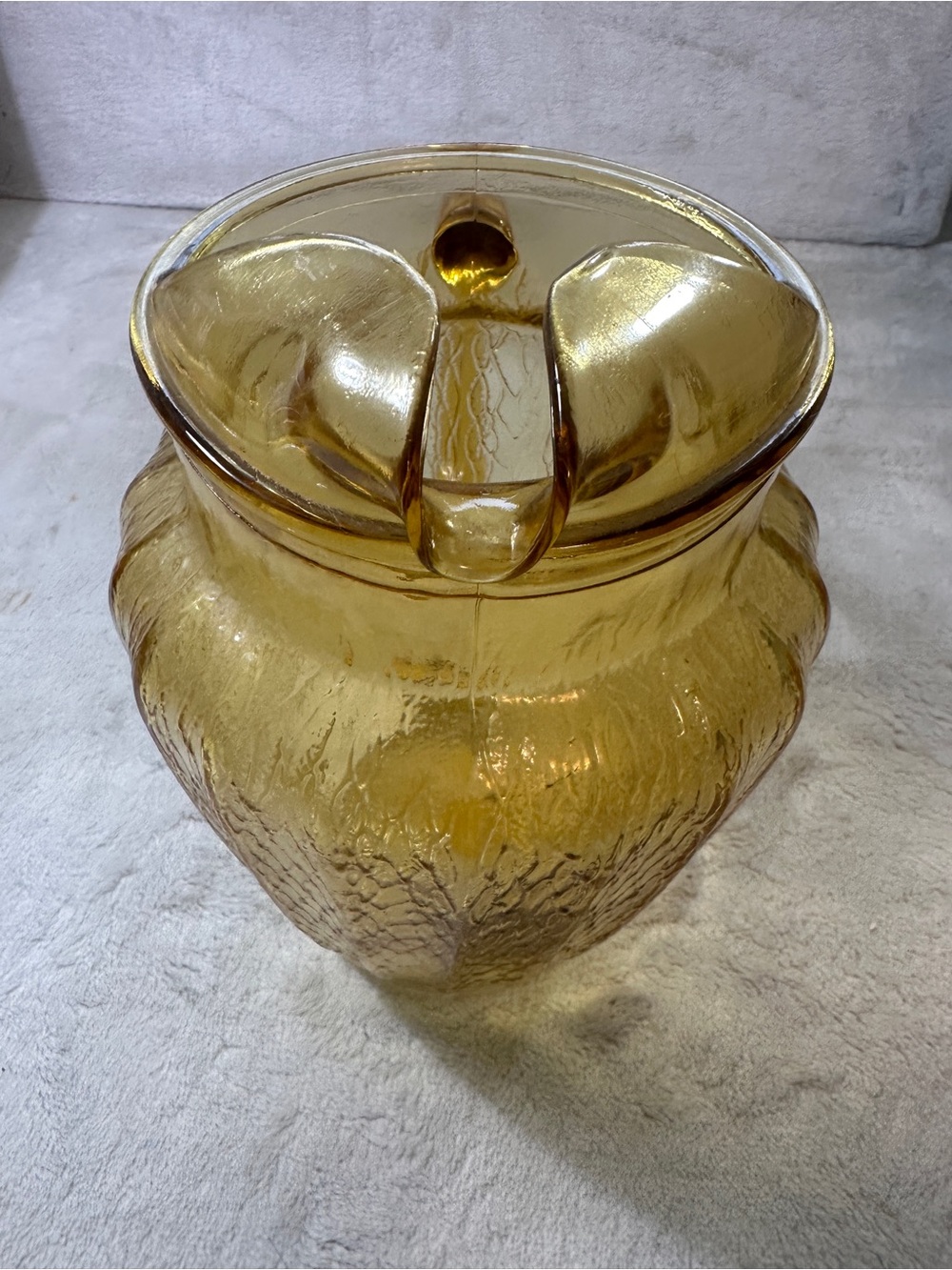 Vintage Anchor Hocking Sprucewood Honey Gold Glass Pitcher 1960’s - Picture 7 of 7